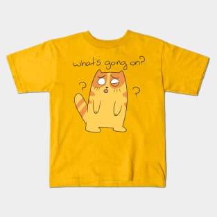 What's Going On? Orange Tabby Cat Kids T-Shirt